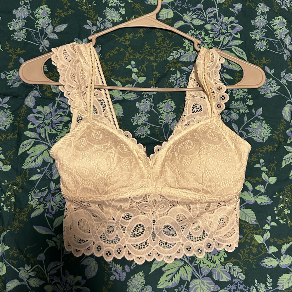 White lace padded bralette from Hollister